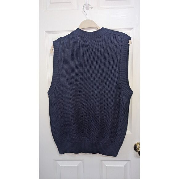 Reebok Men's Golf Sweater Vest M With Buttons Navy Blue Comfy Classy Party wear - Picture 2 of 5
